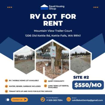 Colville, Washington RV Lot For Rent