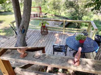 Lakehills, Texas RV Lot For Rent View of Lower Deck